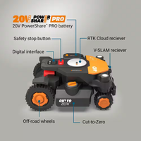 Robot Lawn Mower Built for Complex Terrain, RTK GPS Navigation, 4WD Traction, Cut to Edge Technology