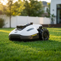 Yuka Mini 7.5 In. Robot Lawn Mower (1/4 Acre) Adjustable Cutting Height (2 In. - 3.5 In.), All Terrain, AI Vision — Studio Shot