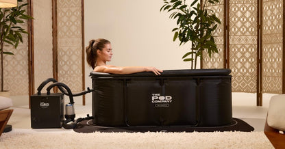 Cold Plunge Bundle – Long Pod (126 Gallon) + 1/3 HP Standard Water Chiller (41°F) – Extra-Large Metal Frame Cold Plunge Tub with Filtered Cooling System