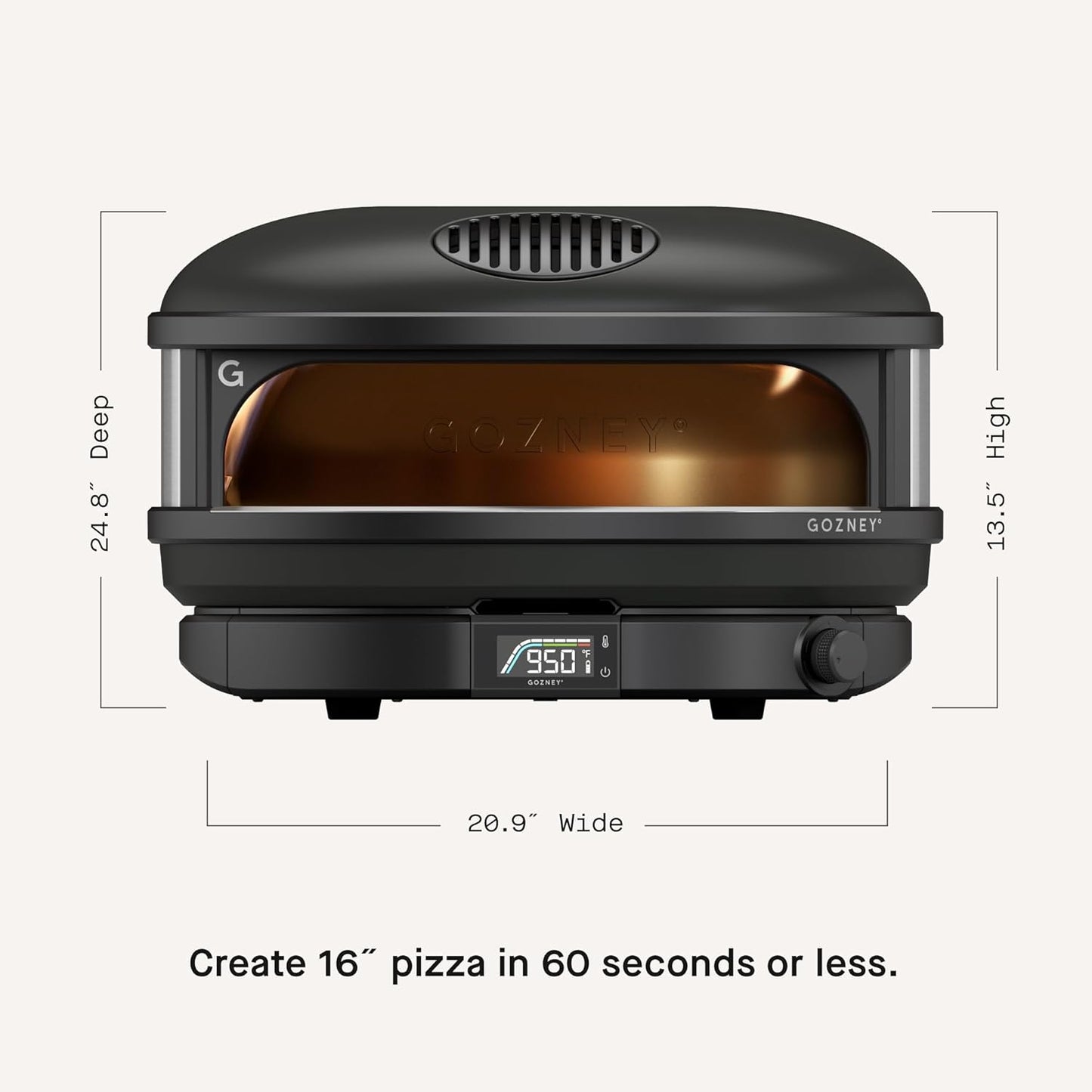 Gozney Arc XL Outdoor Pizza Oven, Propane Gas Pizza Oven, Precision Flame Control, Cooks 16" Pizza in 60 Seconds, Heats up to 950F - off Black