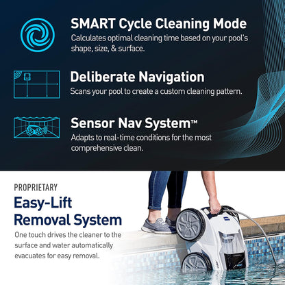 Polaris VRXIQ+ Smart Robotic Pool Cleaner with Iaqualink Control, Extra Long 70' Cable W/Tangle Reducing Swivel, Large Debris Canister and 7 Cleaning Modes