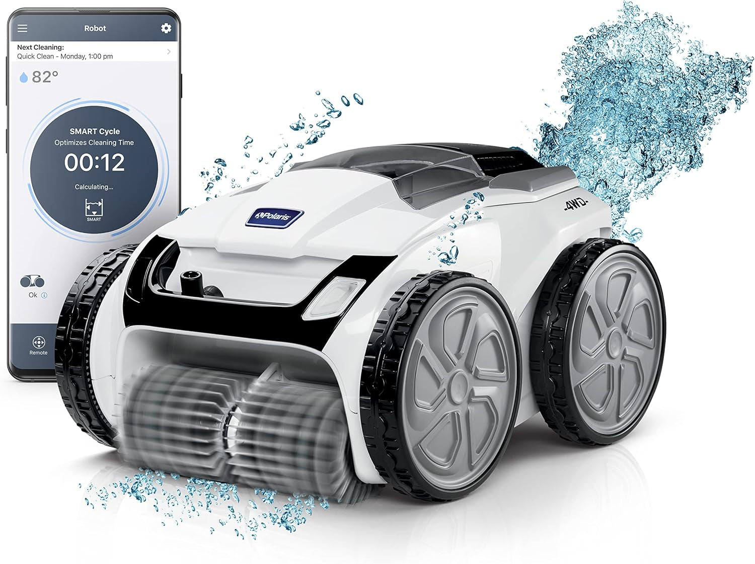 Polaris VRXIQ+ Smart Robotic Pool Cleaner with Iaqualink Control, Extra Long 70' Cable W/Tangle Reducing Swivel, Large Debris Canister and 7 Cleaning Modes